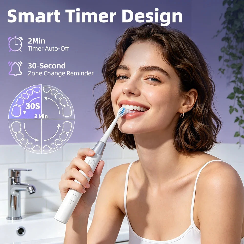 Sonic Electric Toothbrush 5 Mode IPX7 Waterproof 15000 Vibration 2Min Timer 500mAh Adult Toothbrush Deep Clean Whitenin Gum Care