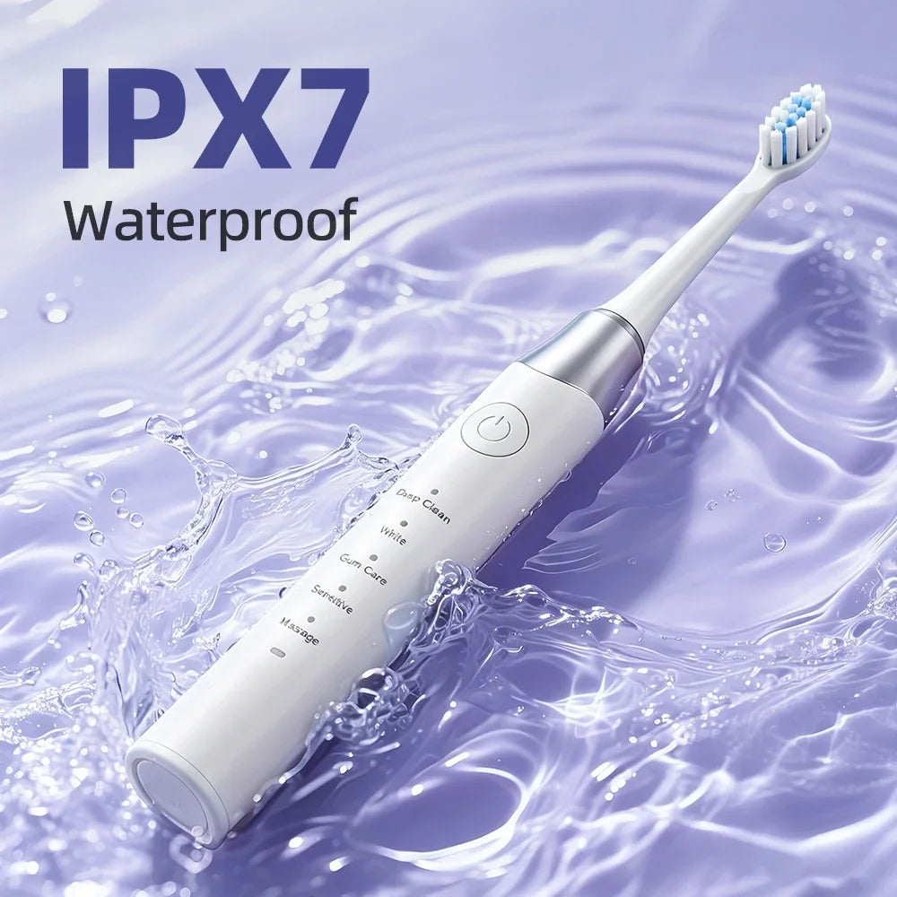 Sonic Electric Toothbrush 5 Mode IPX7 Waterproof 15000 Vibration 2Min Timer 500mAh Adult Toothbrush Deep Clean Whitenin Gum Care