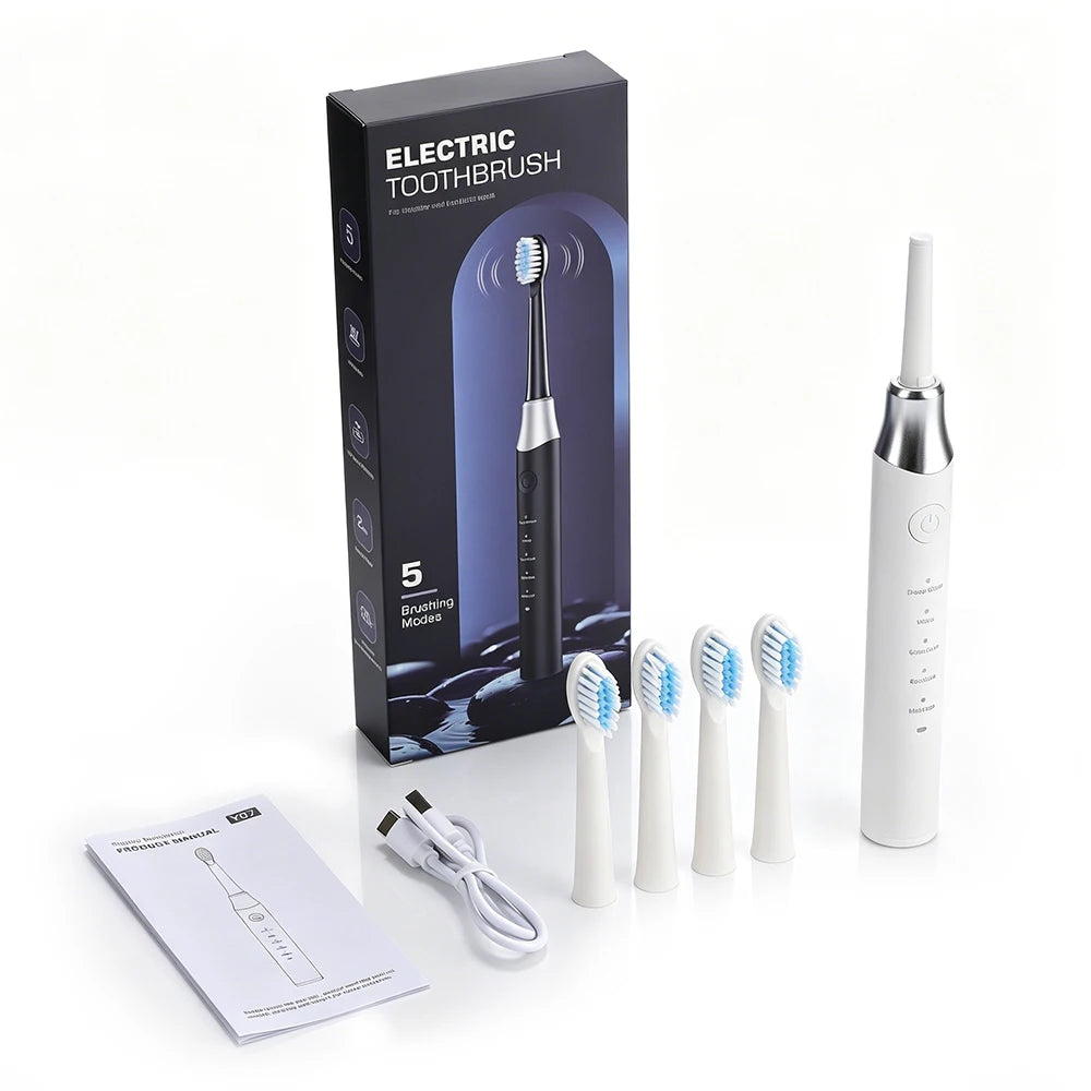 Sonic Electric Toothbrush 5 Mode IPX7 Waterproof 15000 Vibration 2Min Timer 500mAh Adult Toothbrush Deep Clean Whitenin Gum Care